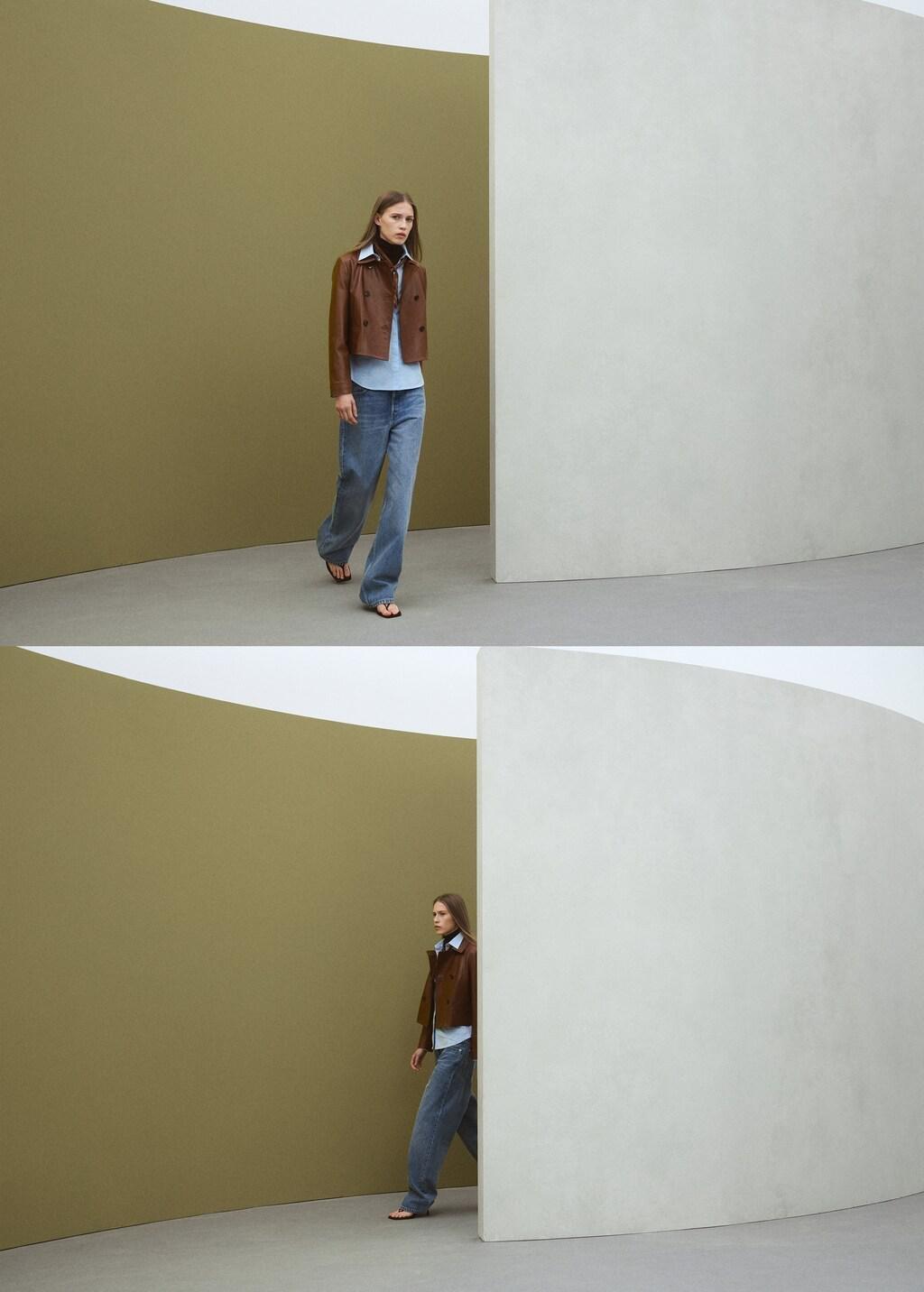 Blue Straight Low-Waist Jeans, Open Blue, large image number 4