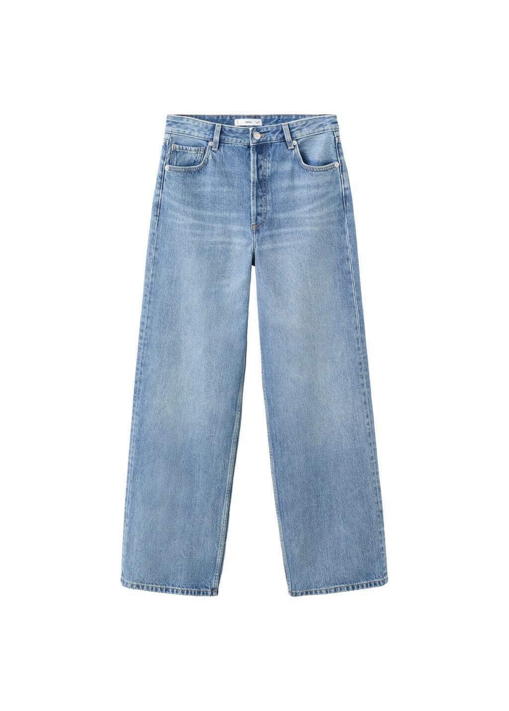 Blue Straight Low-Waist Jeans, Open Blue, large image number 6