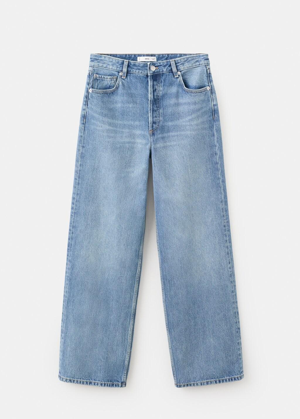 Blue Straight Low-Waist Jeans, Open Blue, large image number 7
