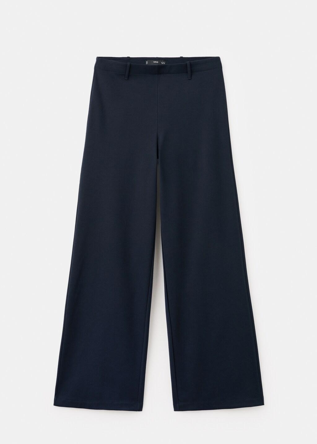 Navy Straight Lyocell Trousers, Navy, large image number 8