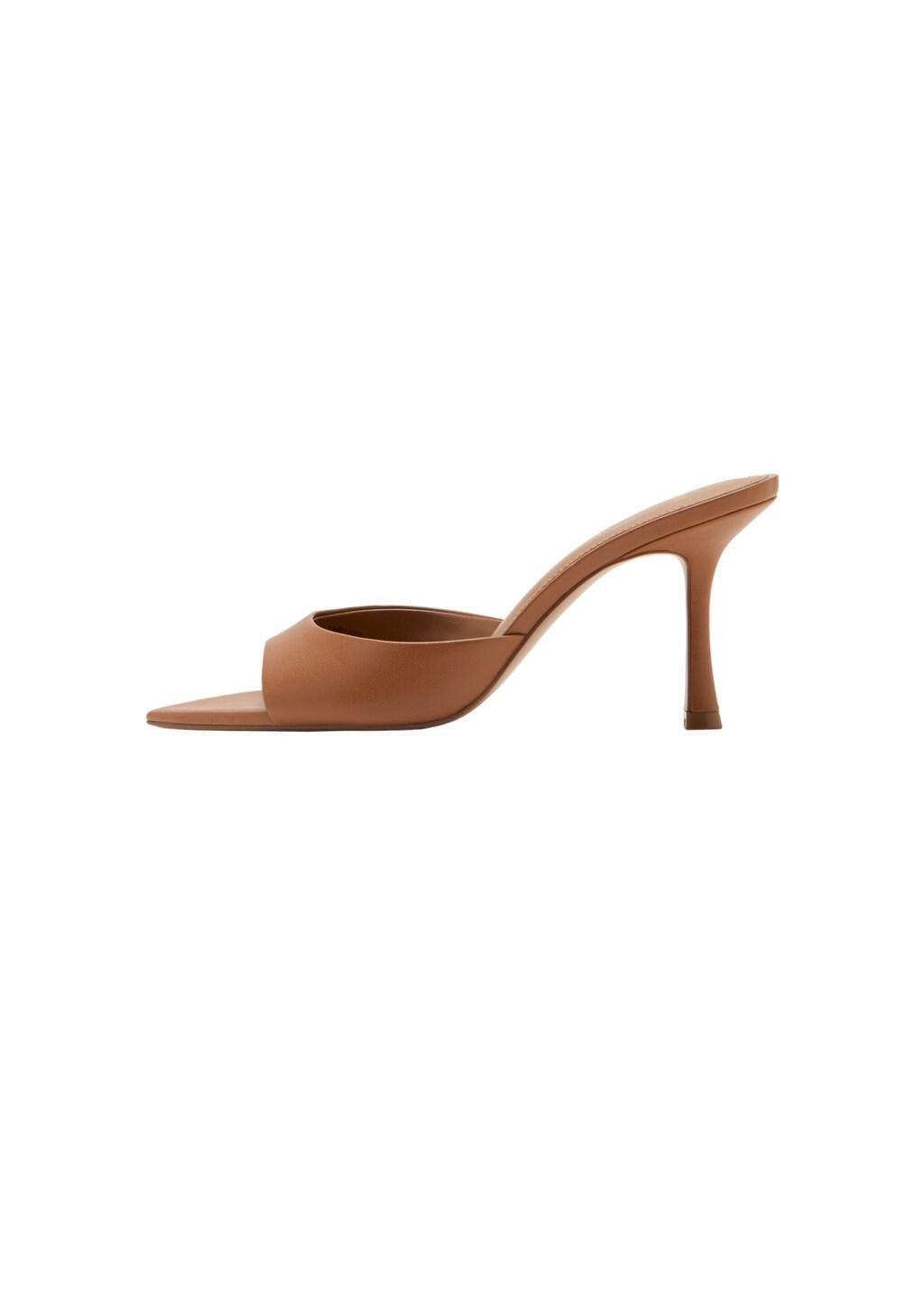 Brown Pointed Heel Sandals, Medium Brown, large image number 2