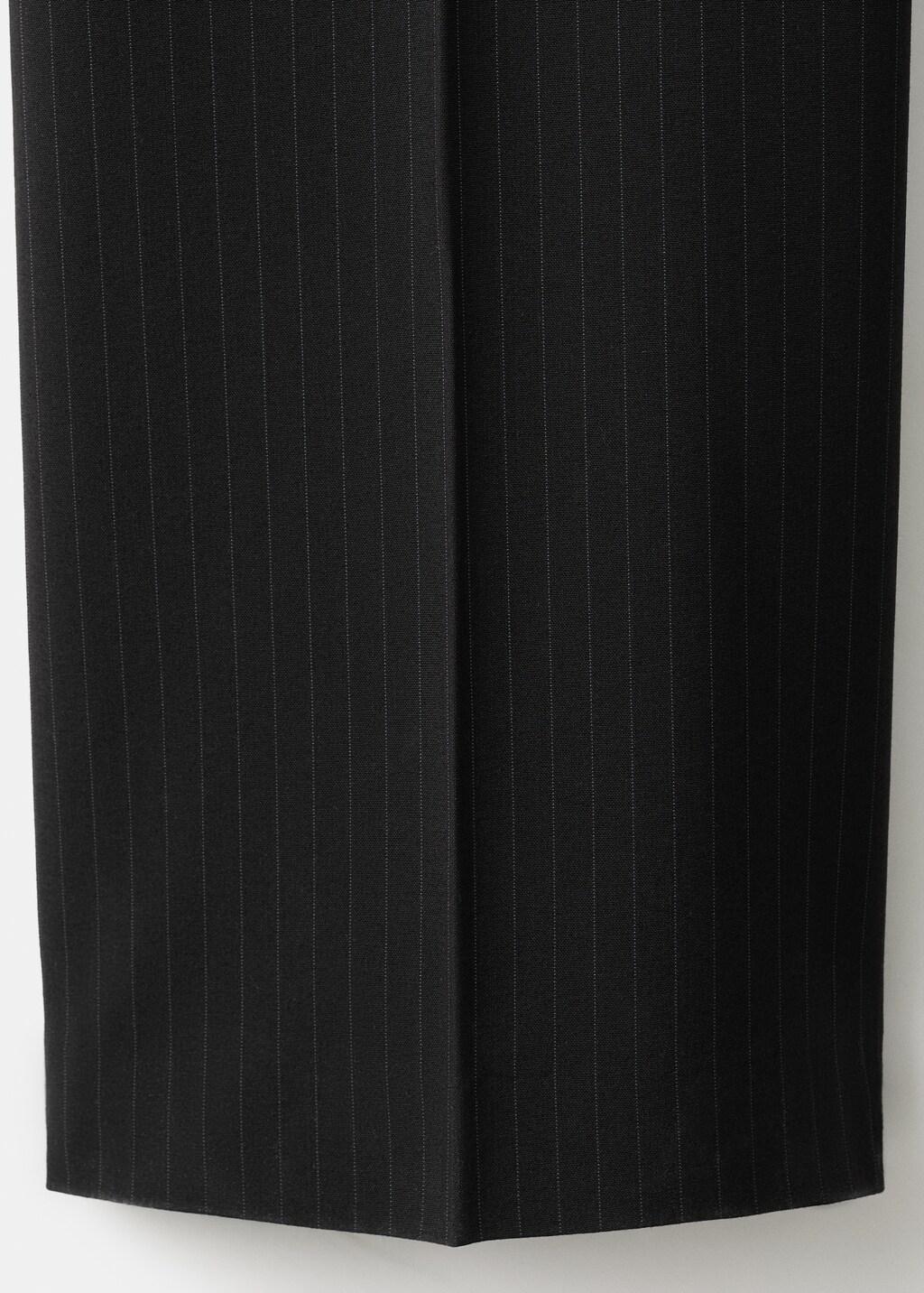 Black Pinstripe Suit-Style Jumpsuit, Black, large image number 5