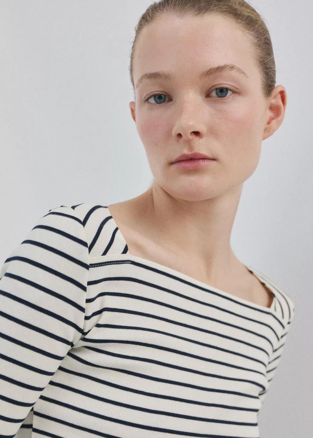 White Cotton Boat Neck T-Shirt, 0201_02, large image number 7