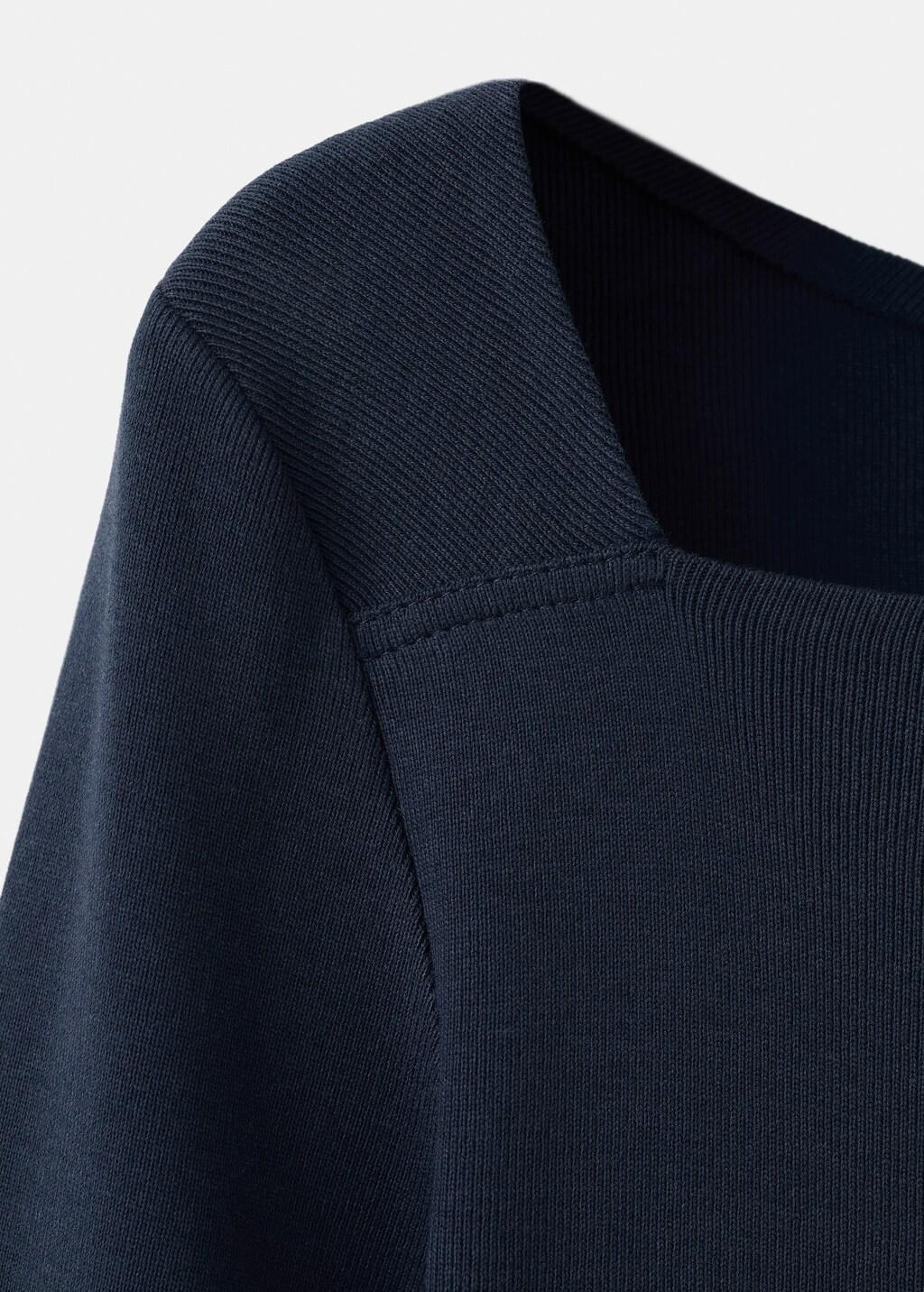 Navy Cotton Boat Neck T-Shirt, 0201_56, medium