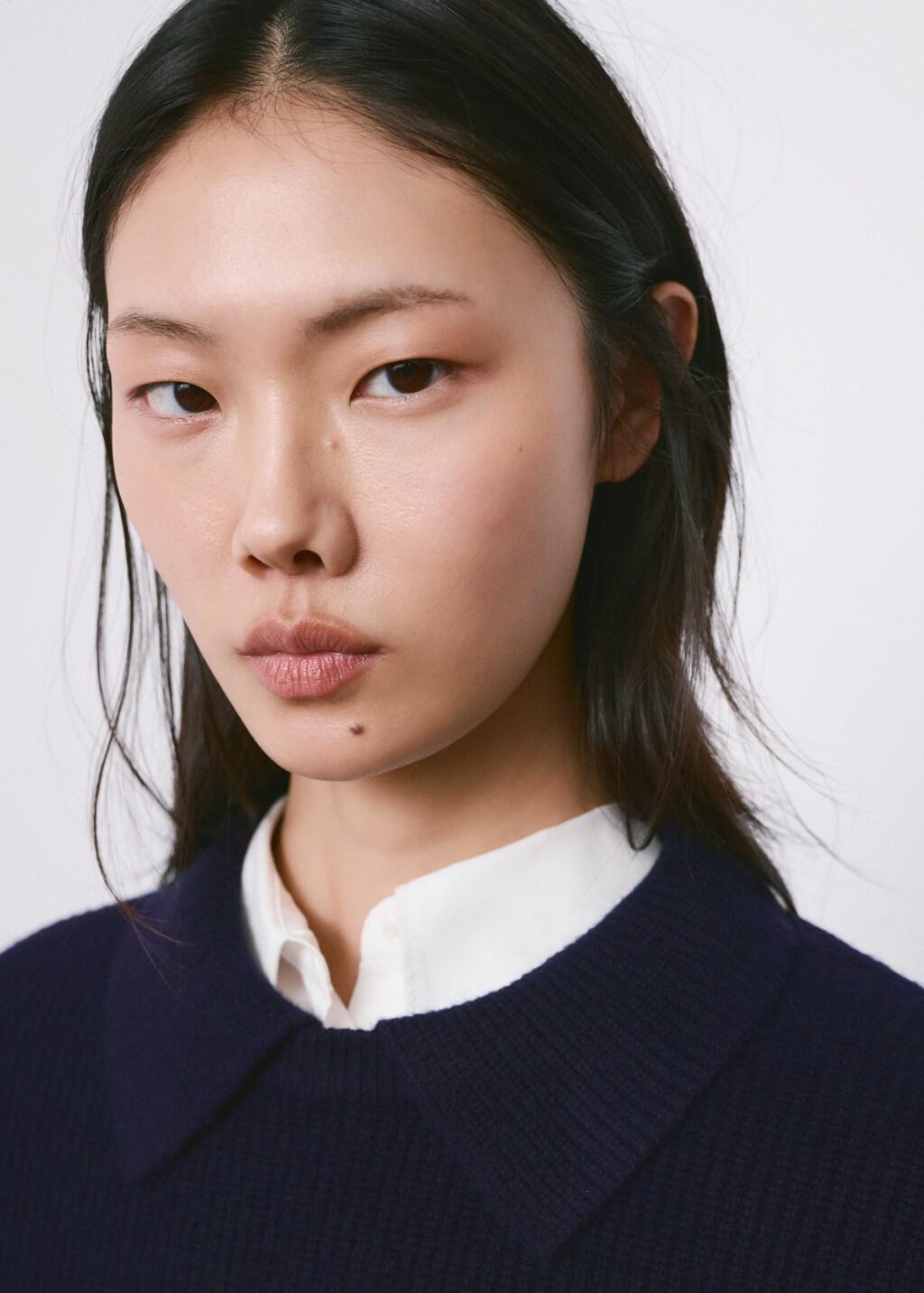 Navy Knitted Polo-Neck Sweater, Navy, large image number 4