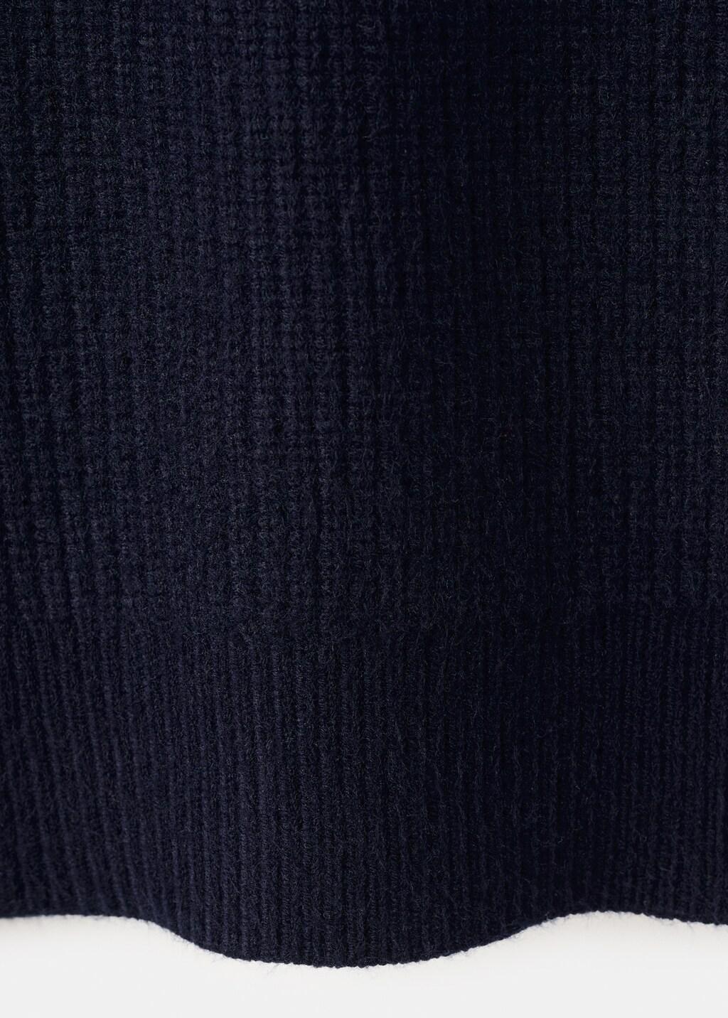 Navy Knitted Polo-Neck Sweater, Navy, large image number 5