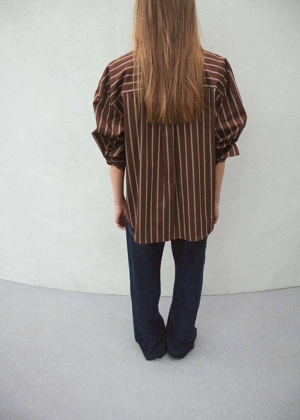 Brown Pocket Striped Shirt, Brown, large image number 2