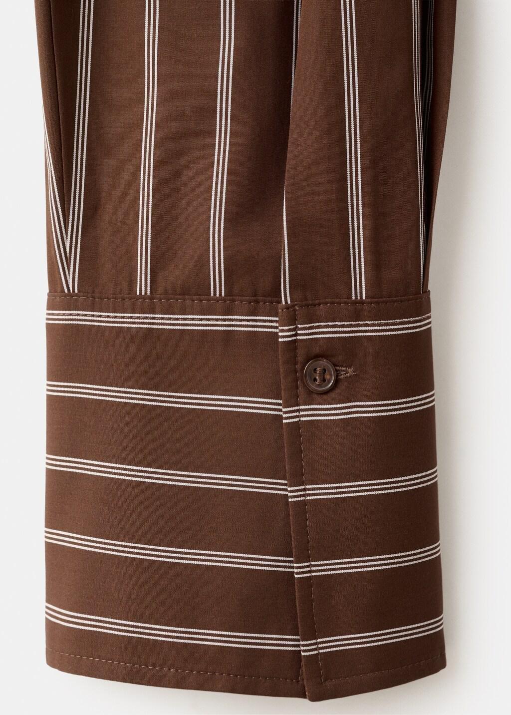 Brown Pocket Striped Shirt, Brown, large image number 5