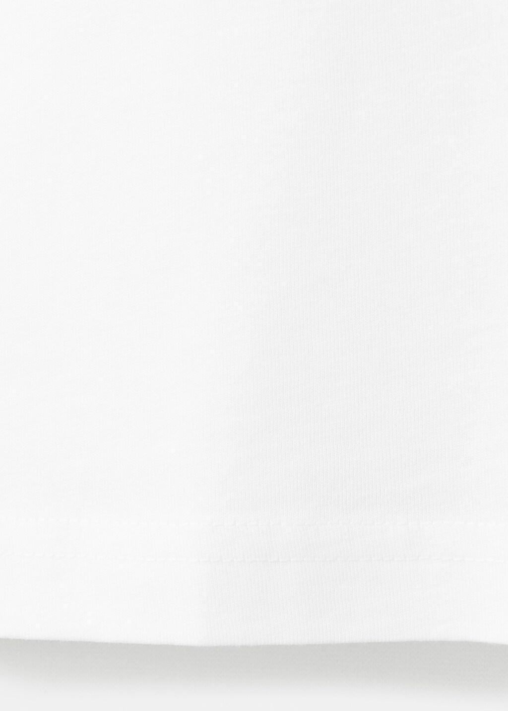 White V-Neck Cotton T-Shirt, 0201_01, large image number 5