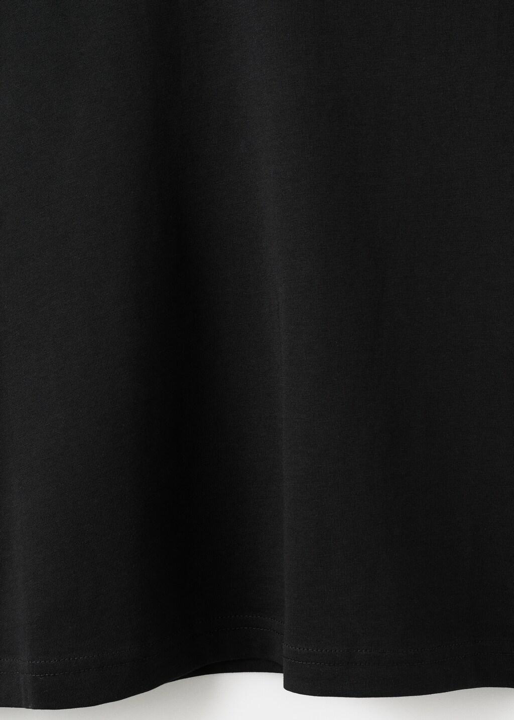 Black V-Neck Cotton T-Shirt, Black, large image number 5