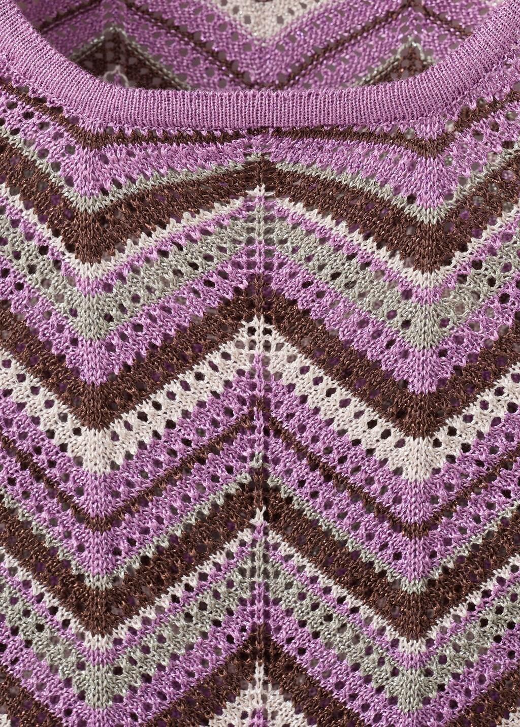 Purple Printed Knit Top, Purple, large image number 1