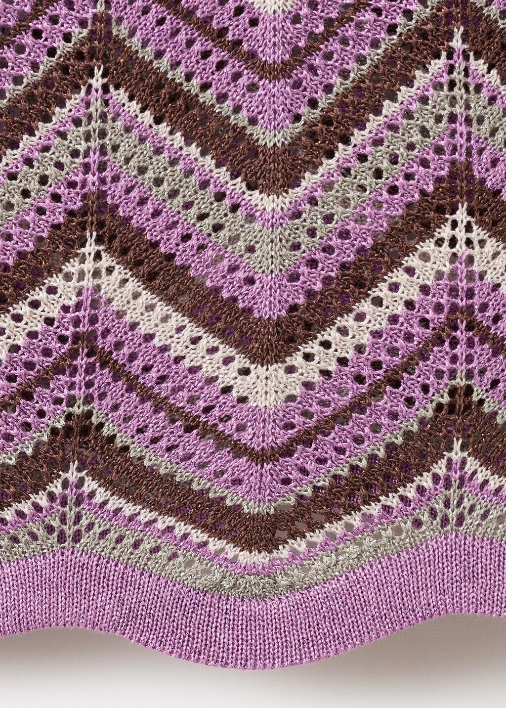 Purple Printed Knit Top, Purple, large image number 5