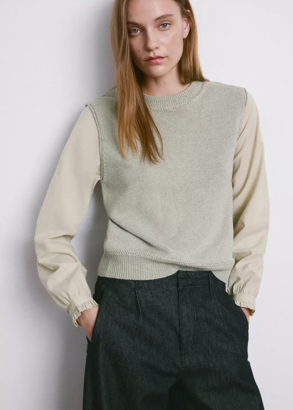 Green Combined Knitted Sweater, 0201_45, large image number 3