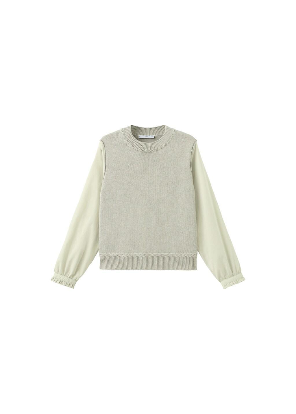 Green Combined Knitted Sweater, Turquoise - Aqua, large image number 6