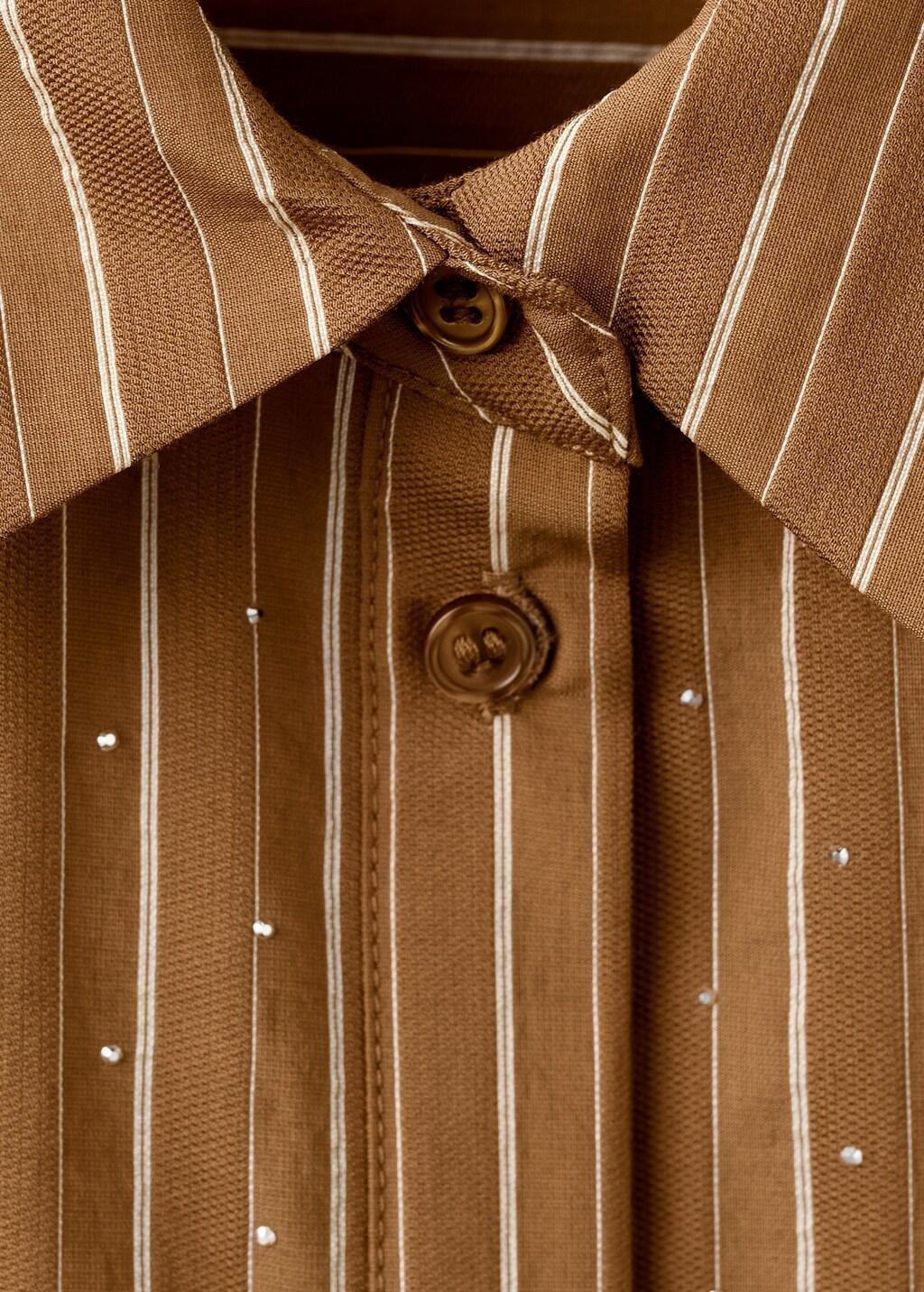 Brown Striped Shirt With Rhinestone Detail, 0201_30, medium