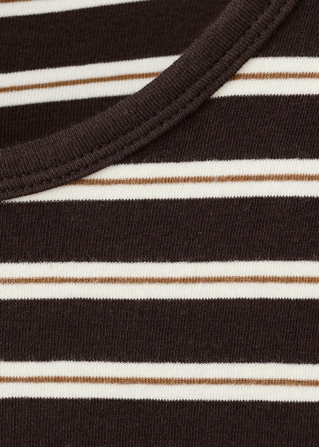 Brown Striped Long Sleeves T-Shirt, 0201_30, medium