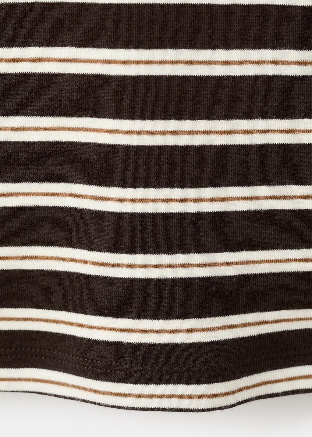 Brown Striped Long Sleeves T-Shirt, 0201_30, large image number 5