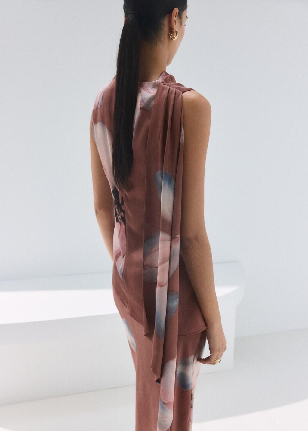 Pink Lt Pastel Floral Blouse With Gathered Neckline, Light-Pastel Pink, large image number 2