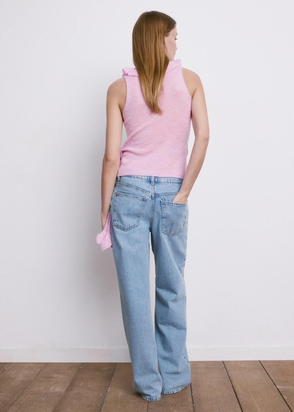 Pink Ruffle Knit Top, Pink, large image number 2