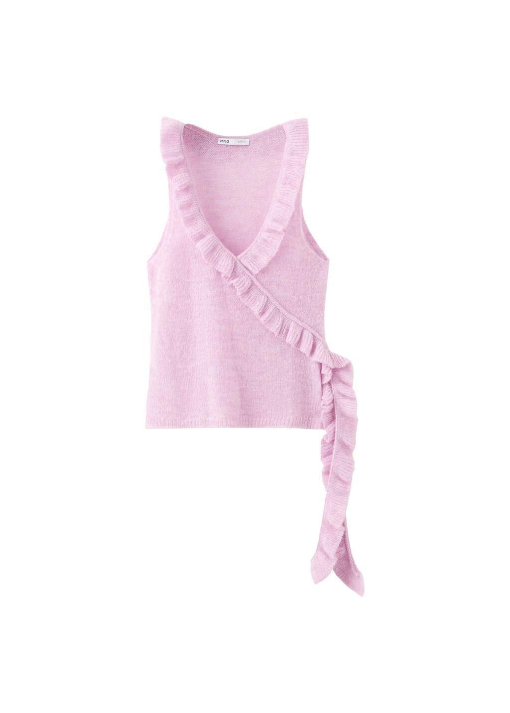 Pink Ruffle Knit Top, Pink, large image number 6