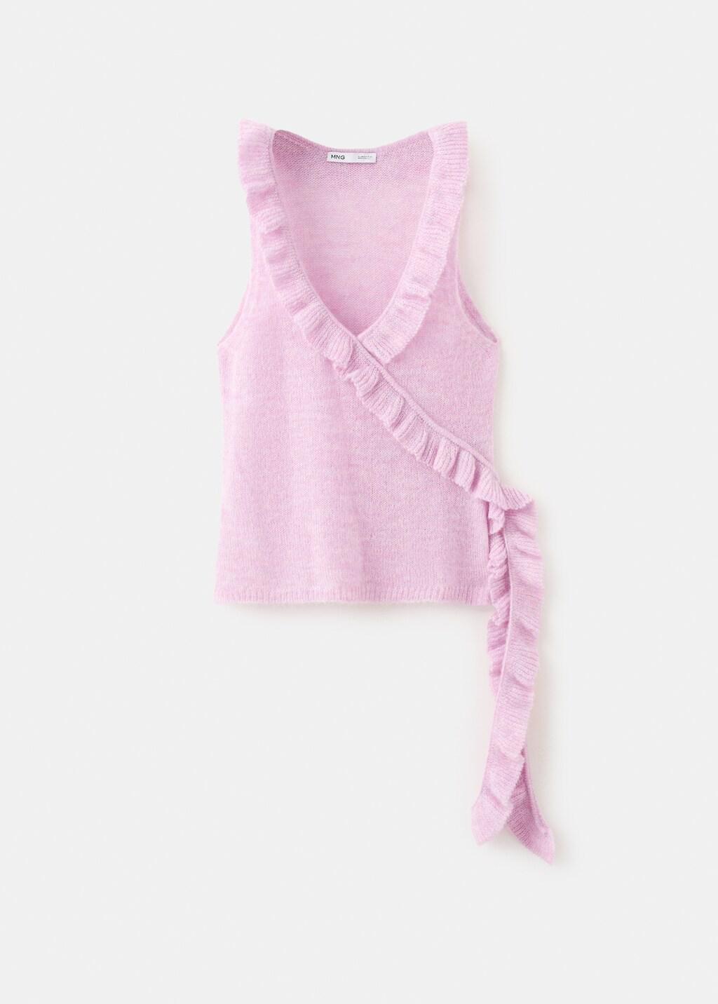 Pink Ruffle Knit Top, Pink, large image number 7