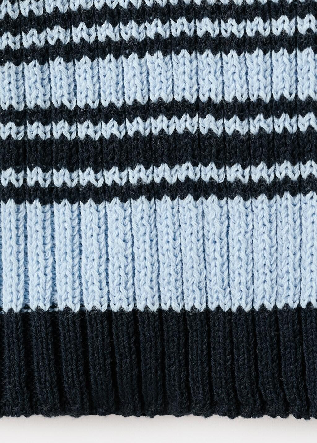 Blue Stripped Knit Cardigan, Medium Blue, large image number 5