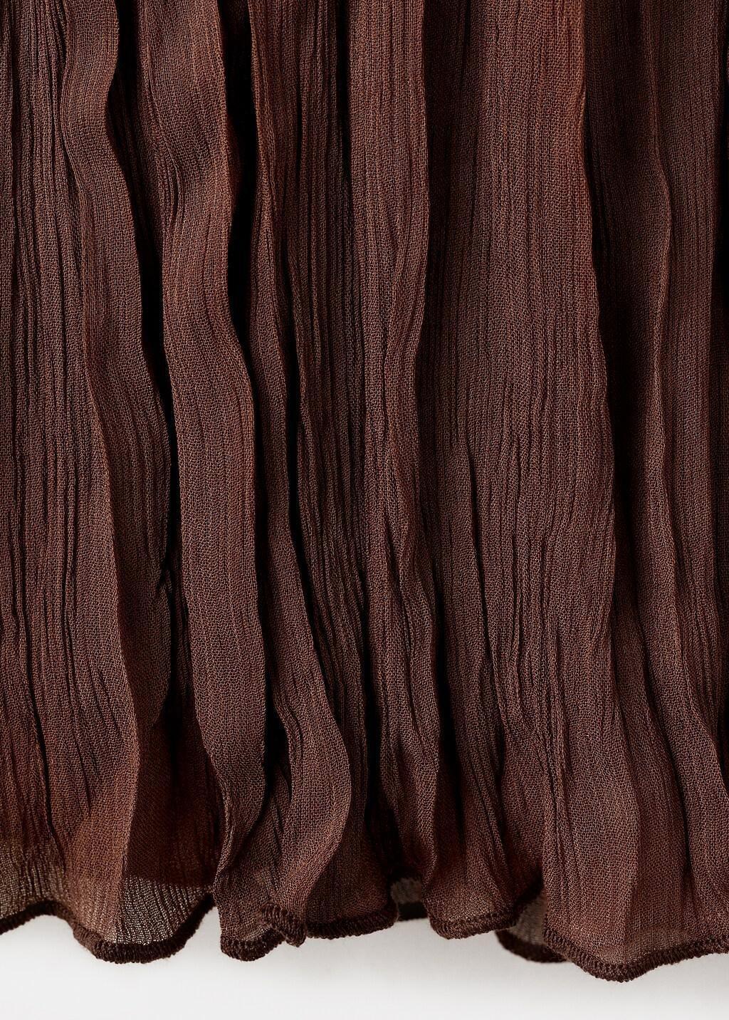 Brown Ruffled Chiffon Blouse, Brown, large image number 1