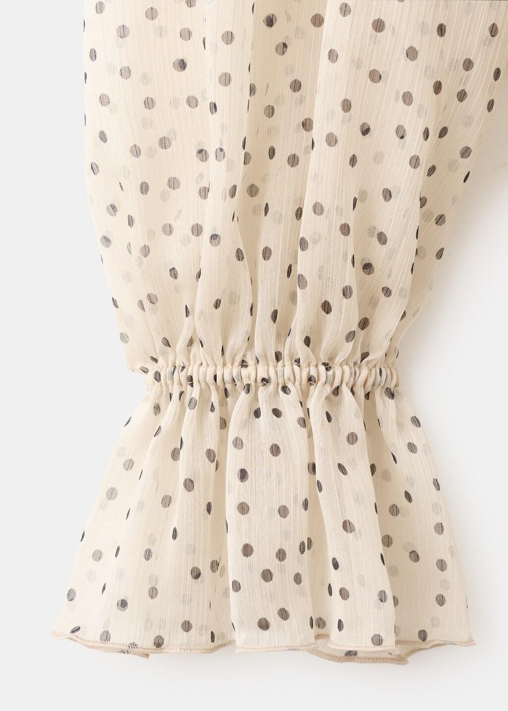 Beige Bow Polka-Dot Blouse, Light Beige, large image number 1