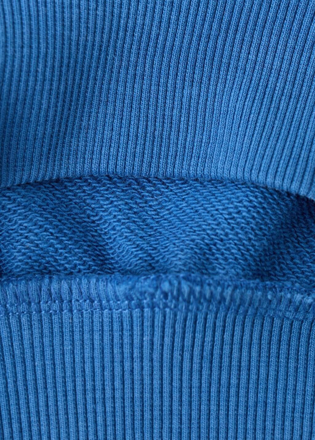 Blue Oversized Embroidered Sweatshirt, Kids Girls, Bright Blue, large image number 2