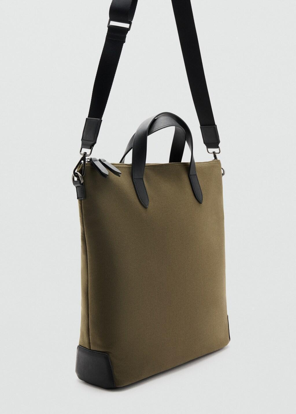 Khaki Cotton Tote Bag With Adjustable Strap, 0201_37, medium
