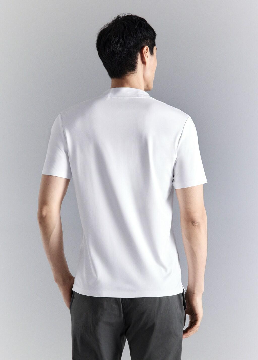 White Slim-Fit Comfort Stretch T-Shirt, White, large image number 2