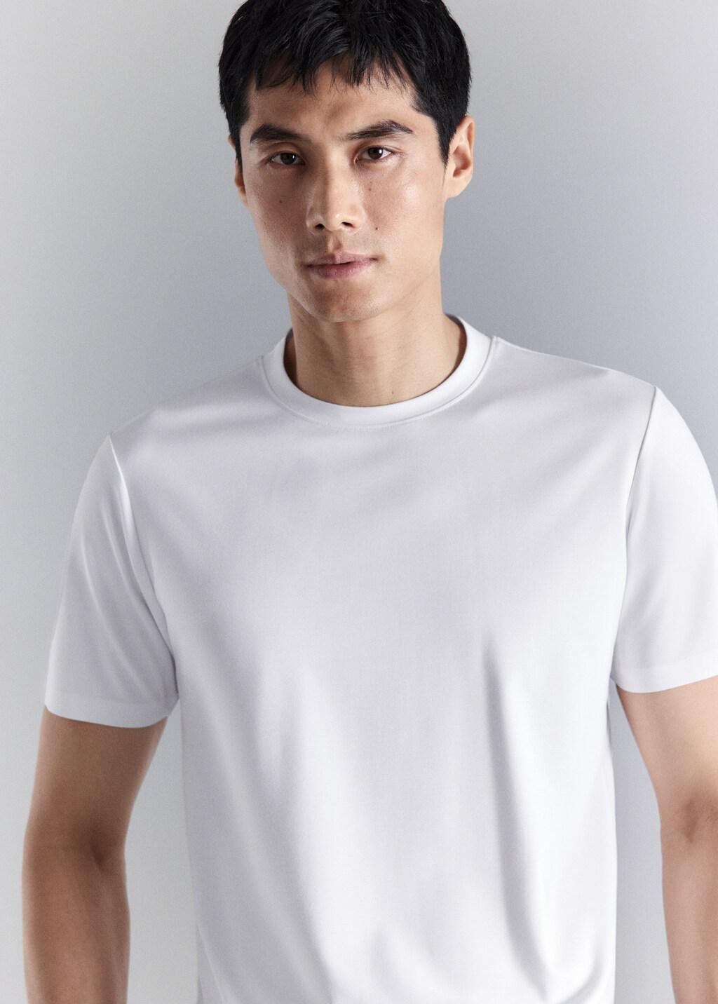 White Slim-Fit Comfort Stretch T-Shirt, White, large image number 4