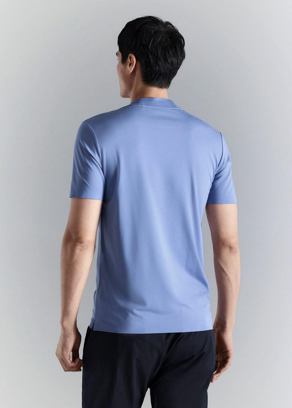 Blue Lt Pastel Slim-Fit Comfort Stretch T-Shirt, Light-Pastel Blue, large image number 2