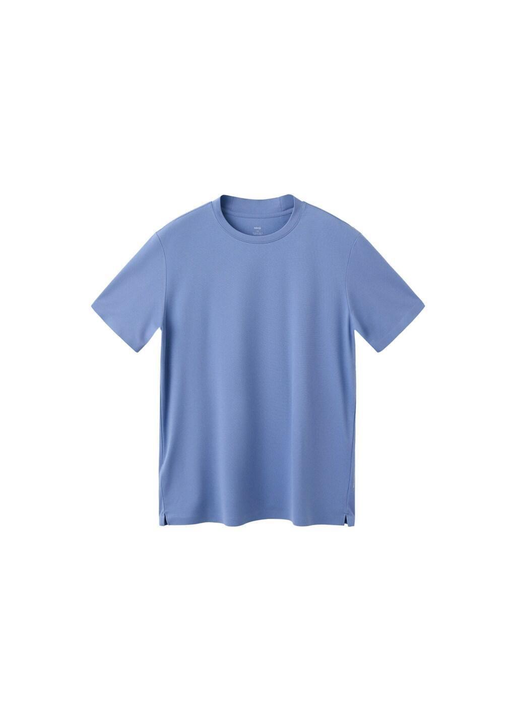 Blue Lt Pastel Slim-Fit Comfort Stretch T-Shirt, Light-Pastel Blue, large image number 6