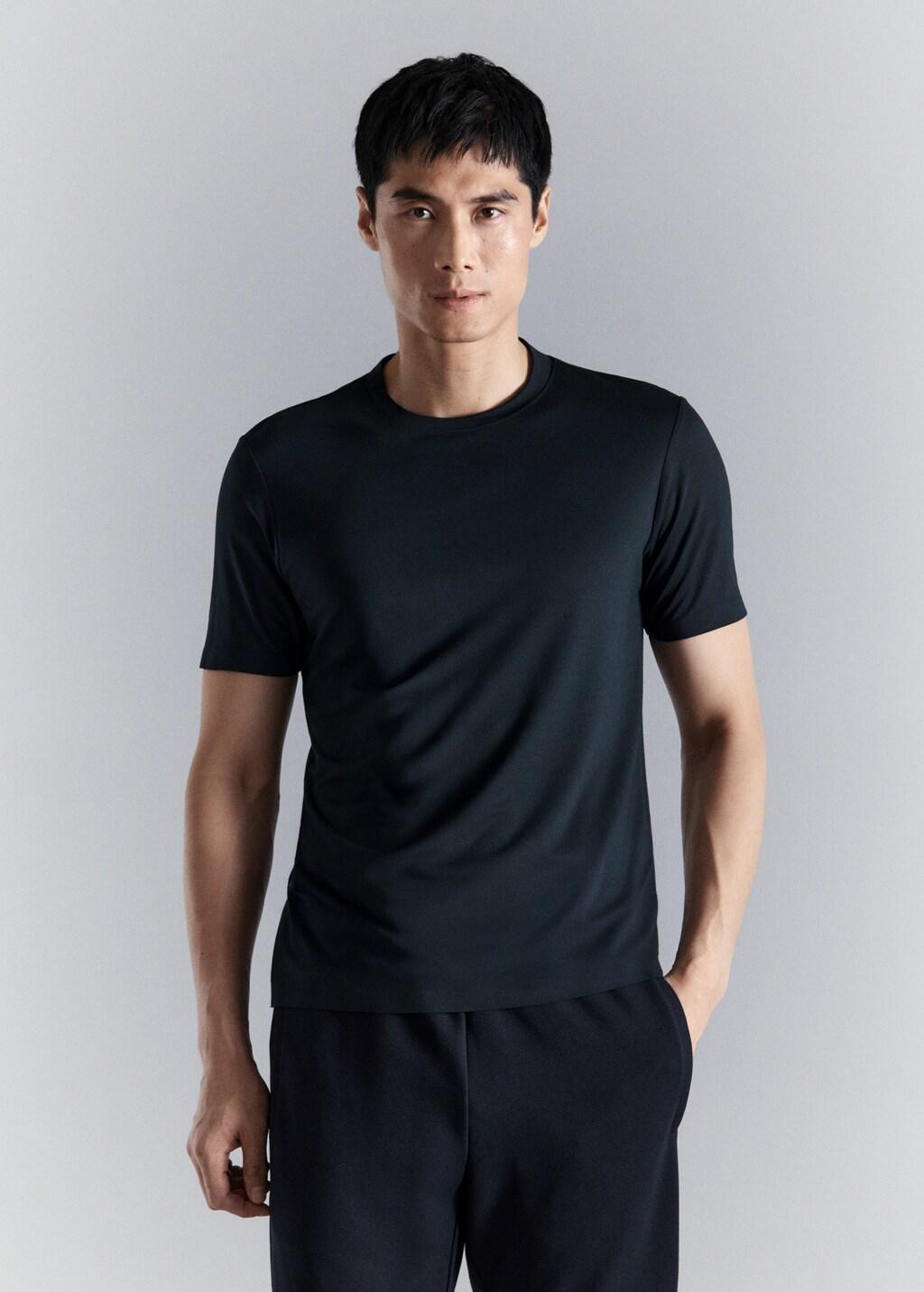 Navy Slim-Fit Comfort Stretch T-Shirt, Navy, large image number 3