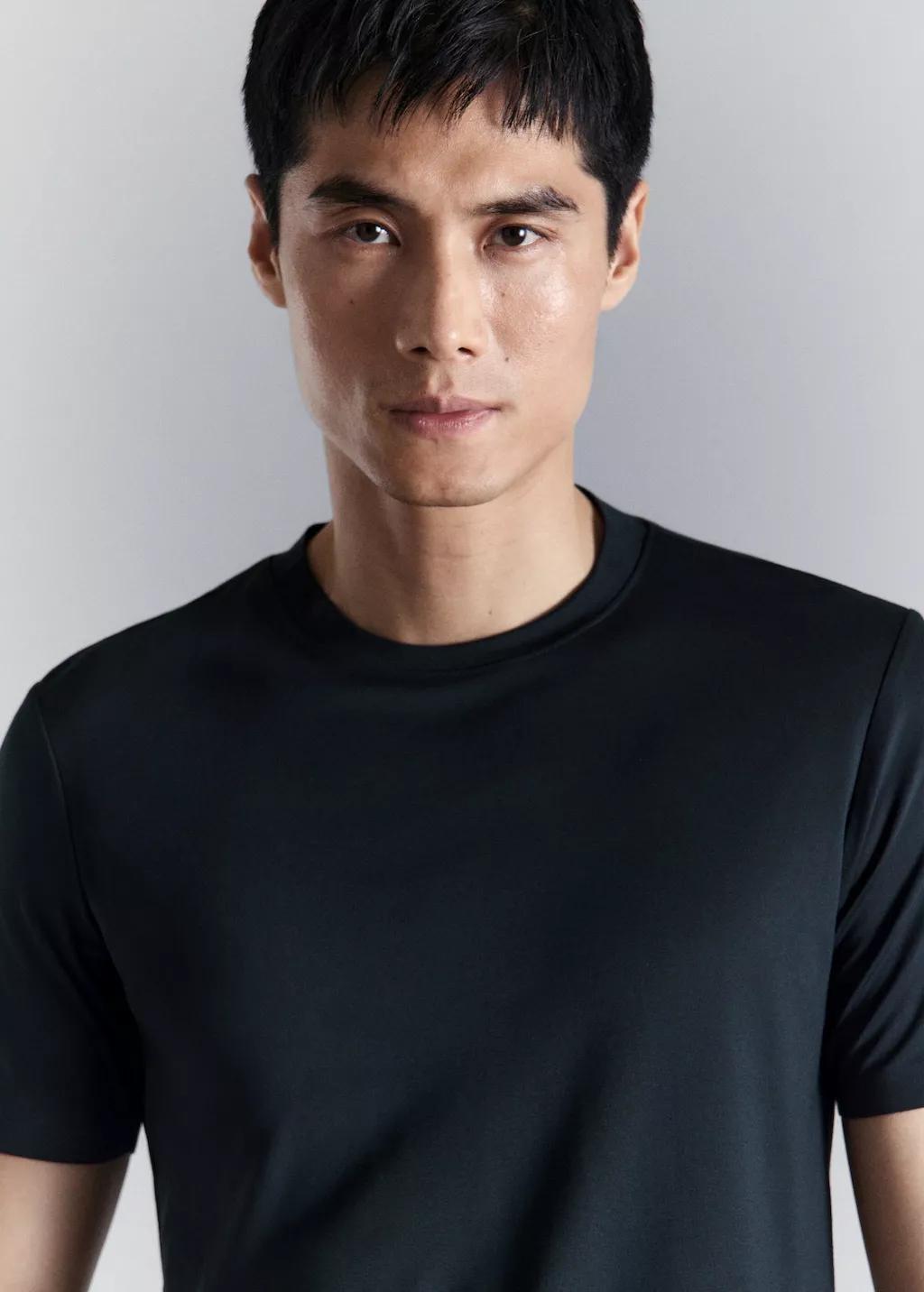 Navy Slim-Fit Comfort Stretch T-Shirt, Navy, large image number 4