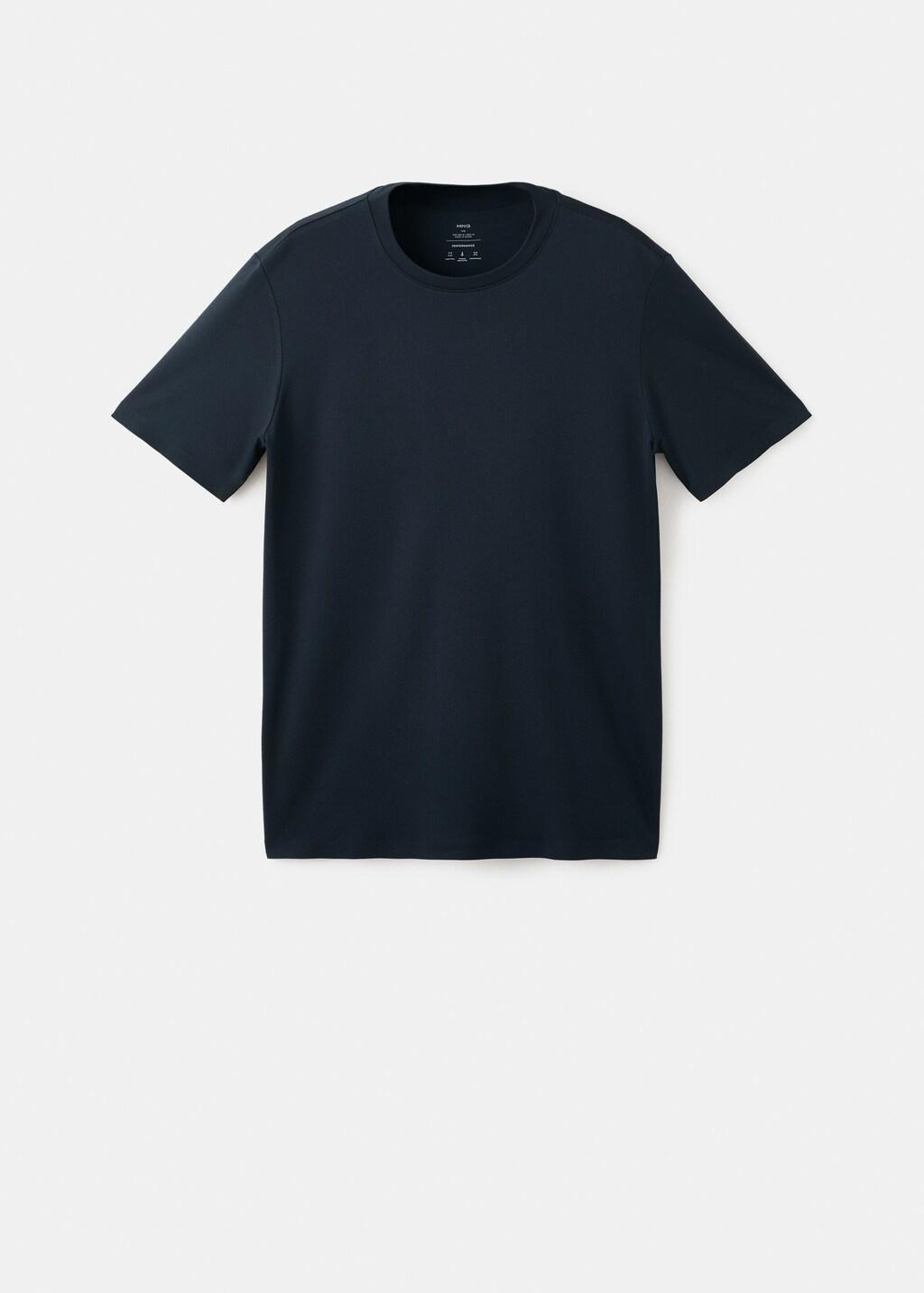 Navy Slim-Fit Comfort Stretch T-Shirt, Navy, large image number 7