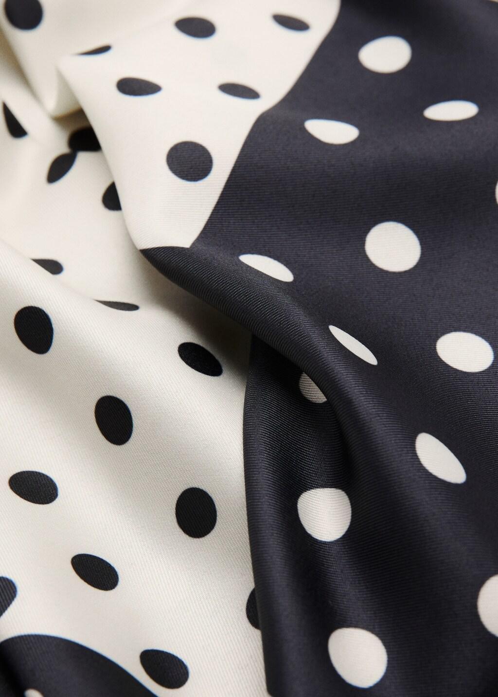 Beige Satin Check-Print Scarf, 0201_05, large image number 0