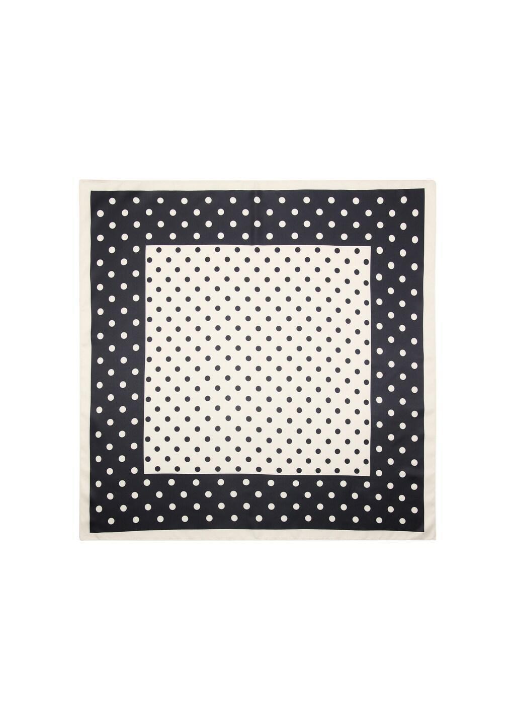 Beige Satin Check-Print Scarf, 0201_05, large image number 2