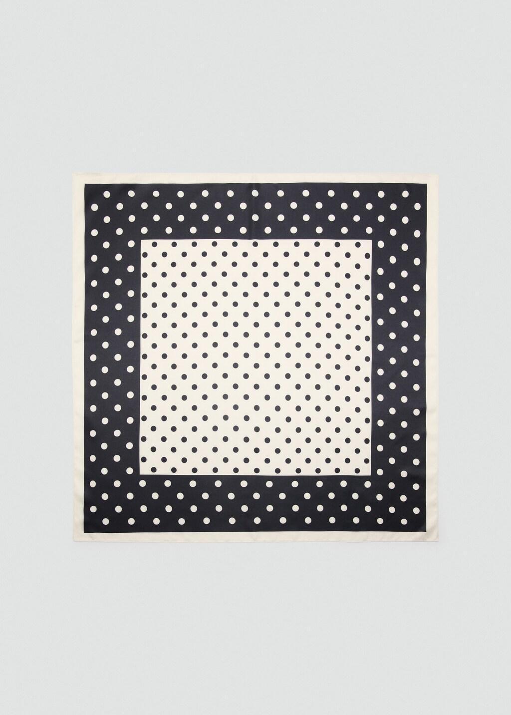 Beige Satin Check-Print Scarf, 0201_05, large image number 3