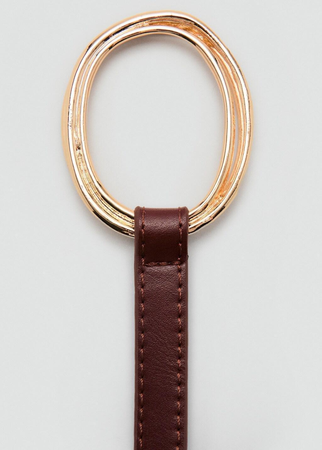 Brown Thin Belt With Maxi-Buckle, Brown, large image number 2