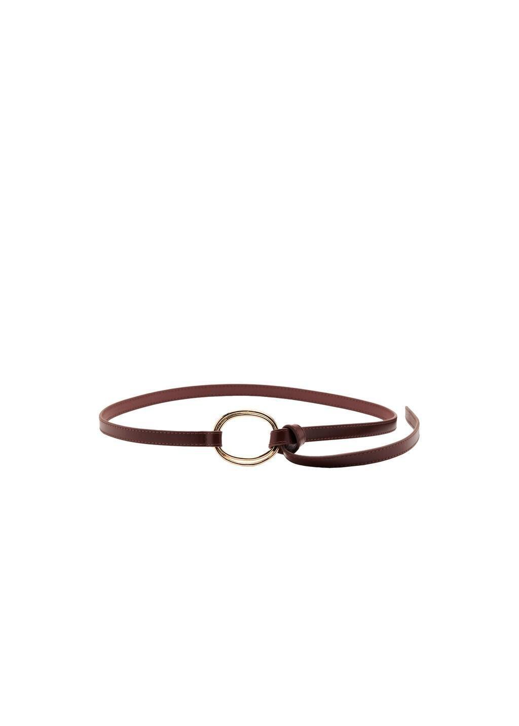 Brown Thin Belt With Maxi-Buckle, Brown, large image number 3