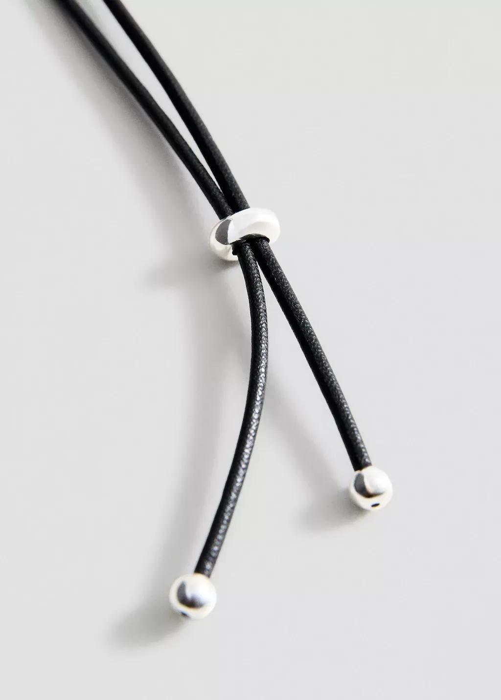 Silver Fringed Bead Necklace, Silver, medium