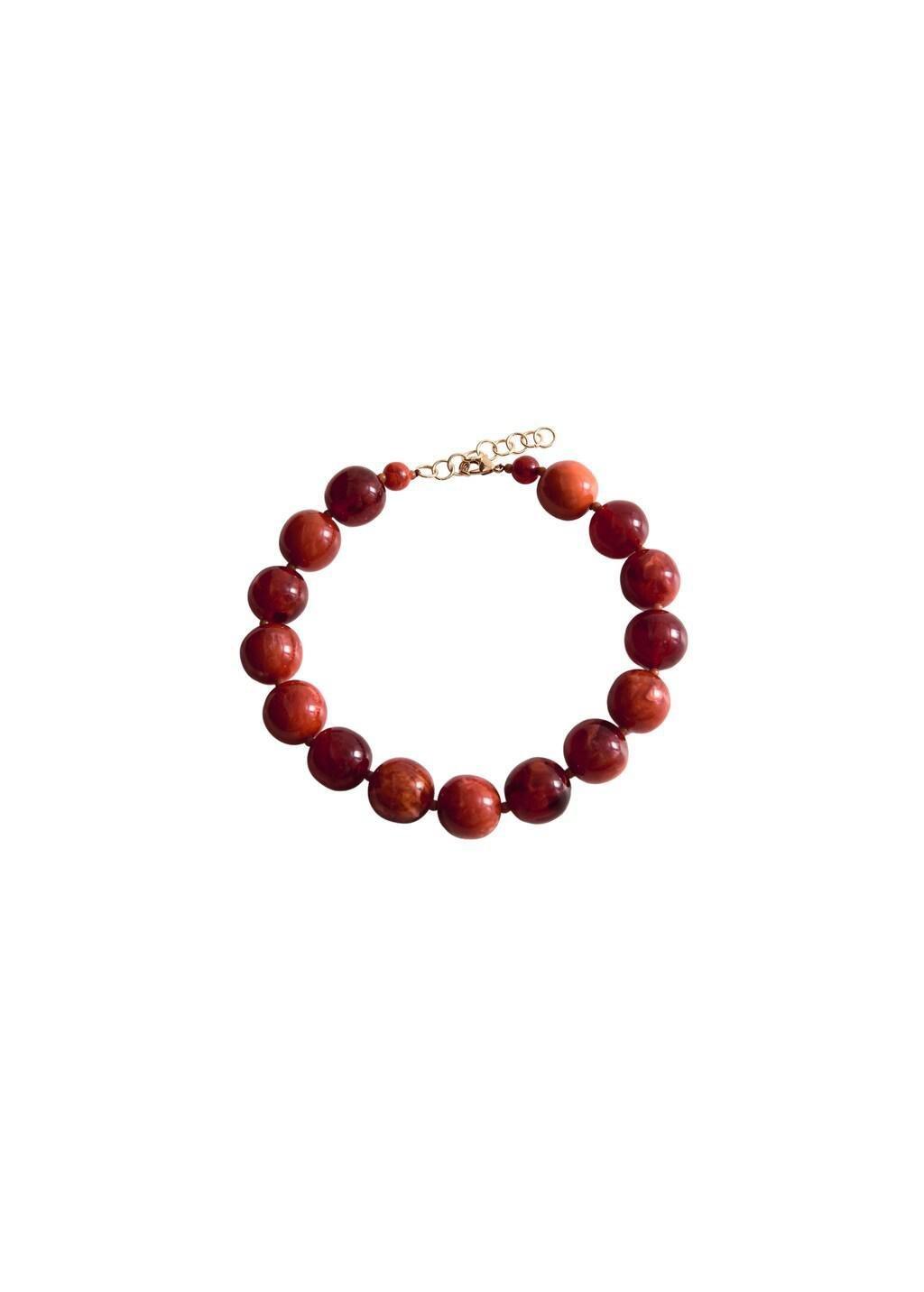 Russet Maxi Ball Necklace, Rust - Copper, large image number 3