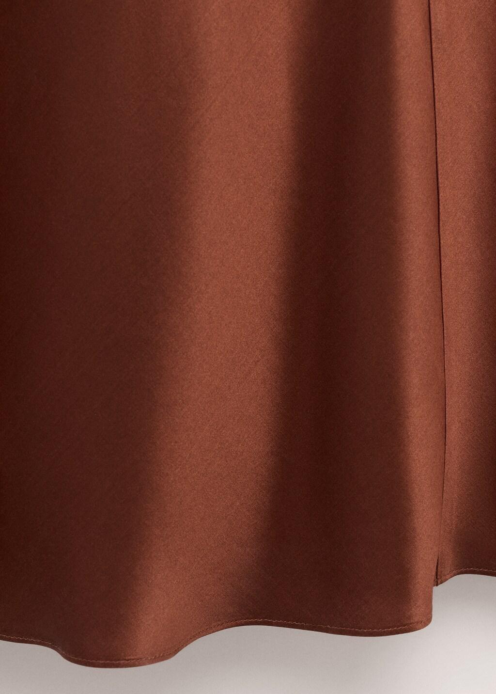 Orange Satin Silk Blend Dress, 0201_28, large image number 5