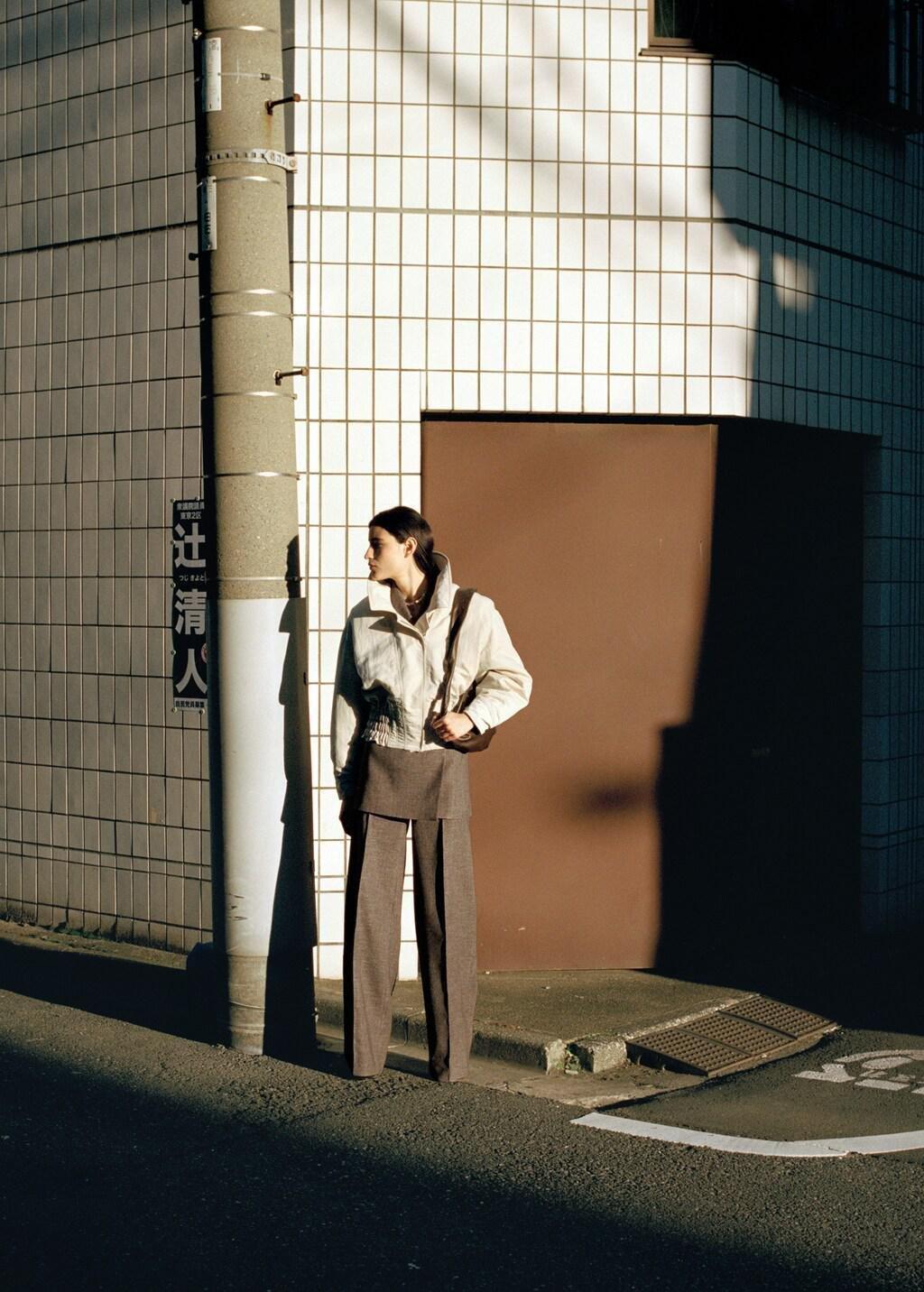 Grey Lt Pastel Oversized Jacket With Gathered Waist, Light Pastel Grey, large image number 0