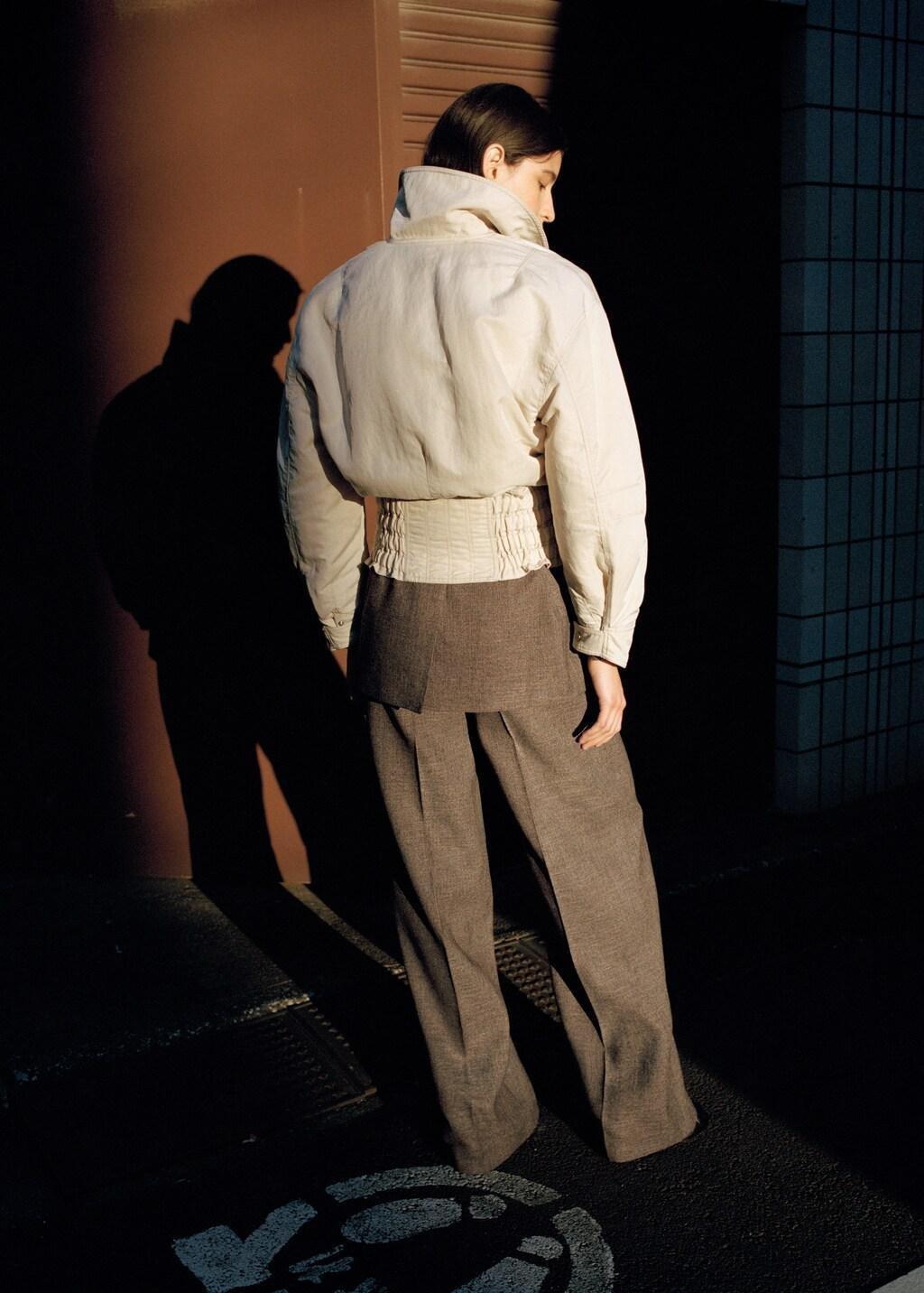 Grey Lt Pastel Oversized Jacket With Gathered Waist, Light Pastel Grey, large image number 2