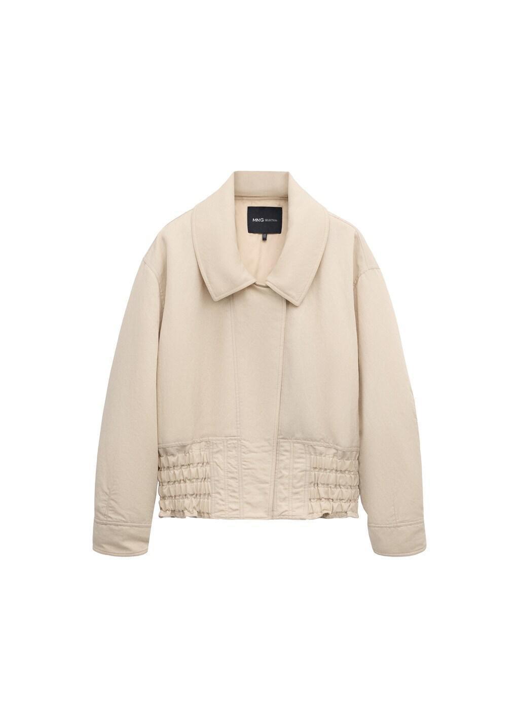 Grey Lt Pastel Oversized Jacket With Gathered Waist, Light Pastel Grey, large image number 6