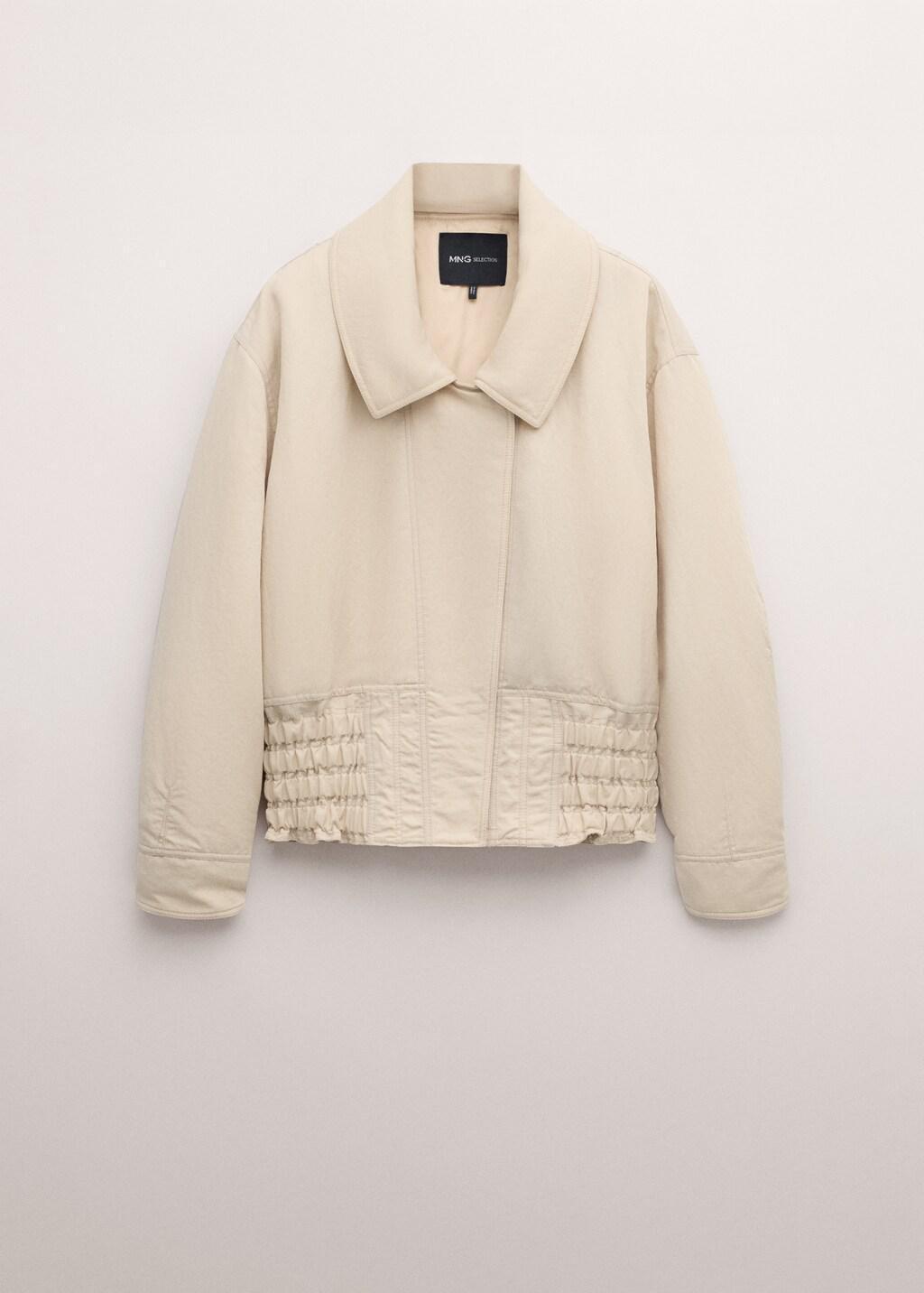 Grey Lt Pastel Oversized Jacket With Gathered Waist, Light Pastel Grey, large image number 7