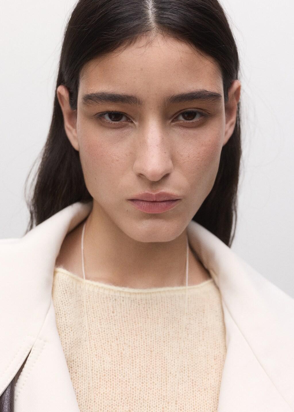 Beige Semi-Transparent Alpaca Sweater, Light Beige, large image number 4